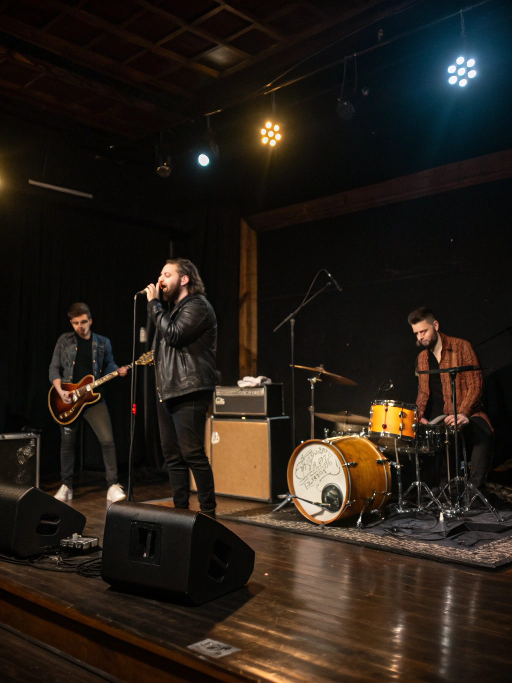 Independent musicians in a professional rehearsal session
